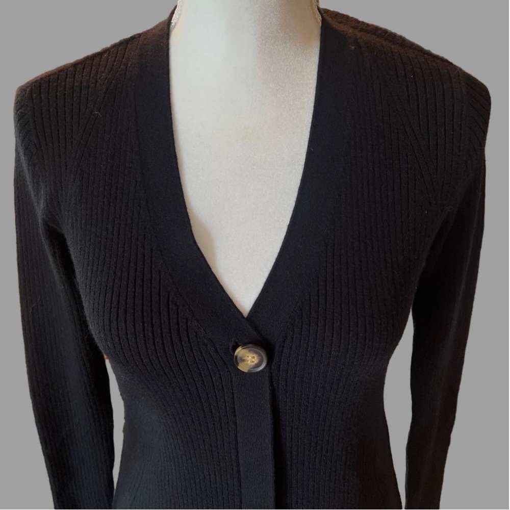 MAGASCHONI Black Ribbed Bodycon Dress, NEW - Picture 3 of 4